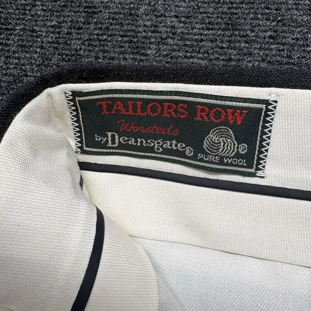 Deansgate Tailors Row Mens Gray 100% Worsted Wool Pleated Dress Pants 36x32